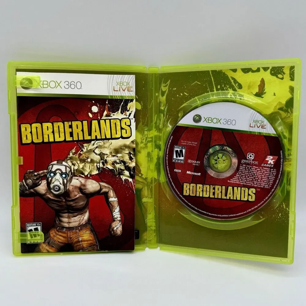 Borderlands (Xbox 360)‎ Complete Game Case And Manual Tested